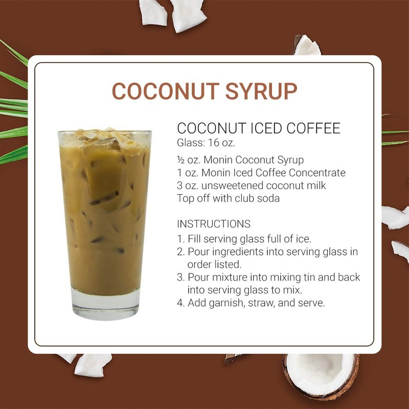 Monin - Coconut Syrup, Sweet and Rich, Great for Cocktails