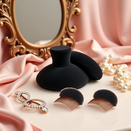 2 Pcs Women's Hair Styling Accessories - Soft Foam Hair Inserts, Bump Up Pads, Clip Bun Maker and Braid Tool Clips and Barrettes Hair Accessories