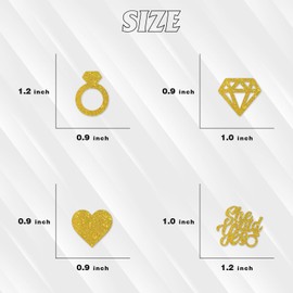 Helewilk She Said Yes Confetti, Just Engaged, Happy Engagement Proposal Party Supplies Favor, Gold Glitter Diamond Ring Table Decorations Scatters, 120 Pcs