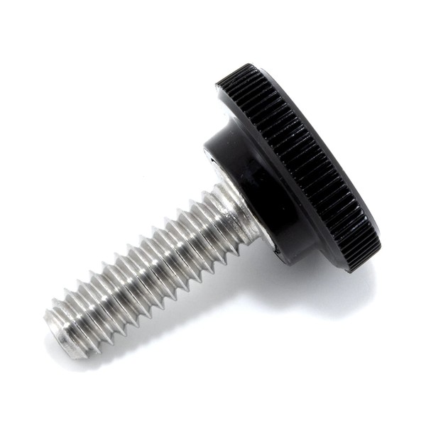 1/4"-20 x 3/4" Thumb Screw Stainless Steel - Black Knurled