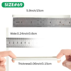 Nuanchu 220 Pcs Rubber Bands 5.9" x 0.24" Size #69 Large White Multipurpose Rubber bands Big Heavy Duty Elastic Band for Office Home Supplies File Folders Litter Box