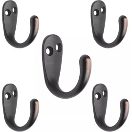 5 팩 피스 싱글 프롱 로브 후크 농가용 1.8인치 코트 오일 러빙 브론즈 5 Pack Peace Single Prong Robe Hook Farm Use 1.8 Inch Court Oil Loving Bronze [5 Pack]