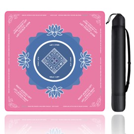 Mahjong Mat, Mahjong Mat for Table with Bag, 31.5" x 31.5" Rubber Anti Slip and Noise Reduction Board Gaming Mat for Mah Jongg, Poker, Board Tile Games, Dominoes