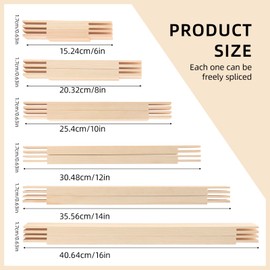Ytuaebni Wooden Canvas Stretcher Bars 24Pcs 6 Sizes Stretcher Bars for Needlework Needlepoint Stretcher Bars for Embroidery Stitch Frame Set with Thumb Tacks and Hooks
