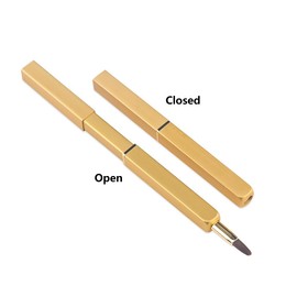 Exquisite Professional Lip Brush Applicators-Retractable Lipstick Brushes- Lipstick Gloss Makeup Brush Tool For Women and Girls (Gold)