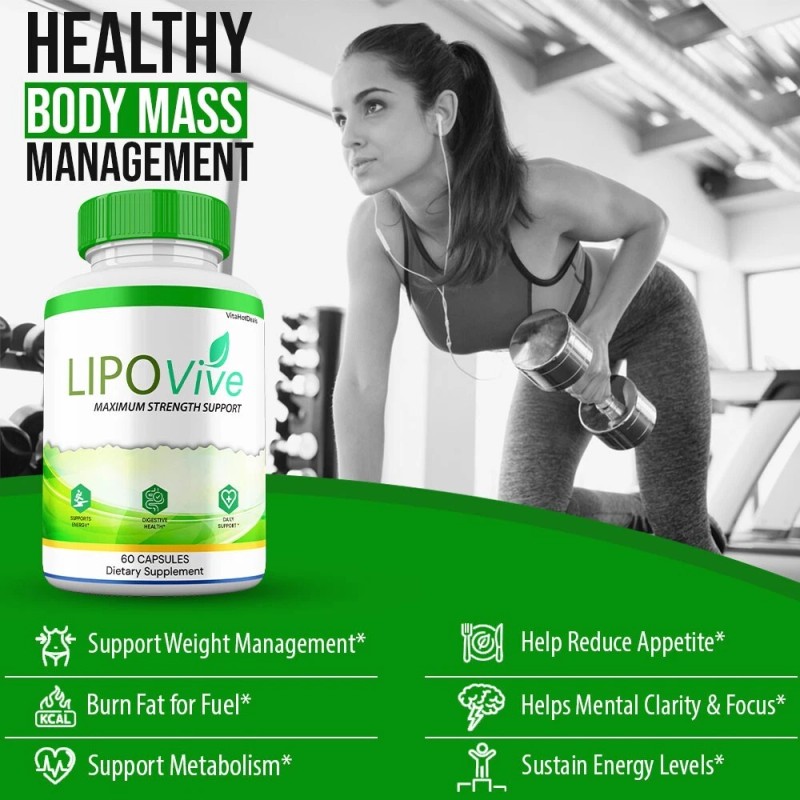 LipoVive Capsules, Max Strength, Lipo Vive Pills Premium Supplement (3