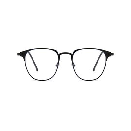 DEPEYE Blue Light Blocking Myopia Glasses Men Women Computer Gaming Glasses Metal Black Frame -1.5 Strength Near sighted Spectacles