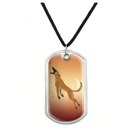 GRAPHICS & MORE Belgian Malinois Dog Bite Training Military Dog Tag Pendant Necklace with Cord