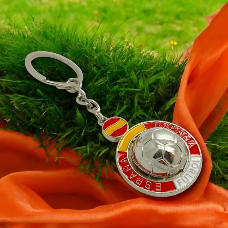 BDM - Llavero con balón y bandera de España, silver