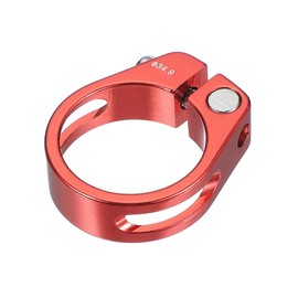PATIKIL 34.9mm Cycle Bicycle Seatpost Clamp, Aluminum Alloy Seat Tube Clip Bicycle Quick Release Clamp for Mountain Bike Road Bike Gear Truck Bike Folding Bike Red