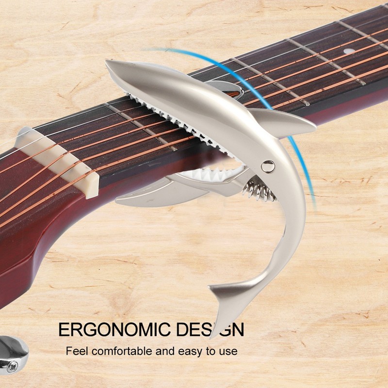 Zinc Alloy Shark Design Guitar Capo Quick Change Clamp Key