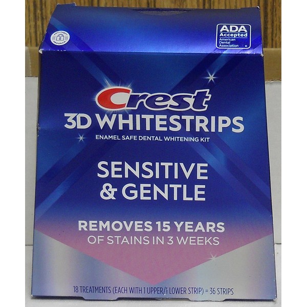 Crest 3D Whitestrips Sensitive & Gentle Removes 15 Years Of