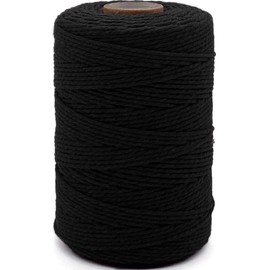 Twine String,500 Feet Cotton Butchers Twine String Cooking Kitchen Twine for Crafts Roasting Gift Wrapping DIY Decoration Gardening Packing Materials,Black