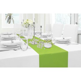 MODERNO Fleece Table Runner Apple Green Table Runner Apple Green Table Runner Modern Table Runner Outdoor Table Decoration Party Decoration for Birthday, Wedding, Festive Decoration, 30 cm x 25 m