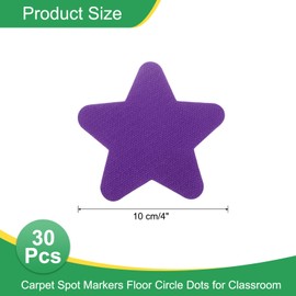 sourcing map 30 Pcs Carpet Spot Markers, 4 Inch Non-Slip Rubber Agility Markers for Classroom Carpet, Stars Spots Dots for Football, Basketball Training Markers, Purple