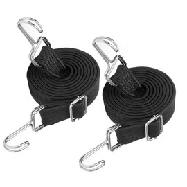 2 Pack Bungee Cords with Hooks, Black Adjustable Elastic Strap Heavy Duty Baggage Bungee Rope for Bike Rack, Camping Car Roof Rack and Tent Poles (1m/3.3ft)