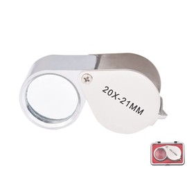 CUNTAUK Jewelers Magnifying Glass 20X Handheld Magnifier Jewelers Magnifier Magnifier with Case for Science, Reading, Books, Newspapers, Insects, Hobby Observation (20X)