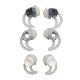 Generic 3 Pairs Noise Isolation Ear Tips SML White Earbud Replacement Tips Earbud Tips Soft Silicone Earbud Tips Compatible with Bose Qc20 Qc30 IE2 SoundSport IE3 SIE2i Earphones