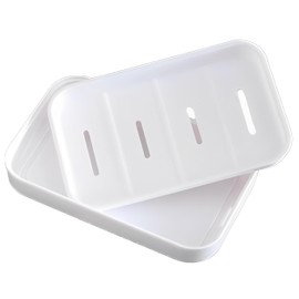 Eastrise Soap Dish with Drainage,Soap Holder of Travel,Portable Shower Soap Box,Non-slip,Dry,Suitable for Bathroom,Kitchen,Easy Cleaning(White)