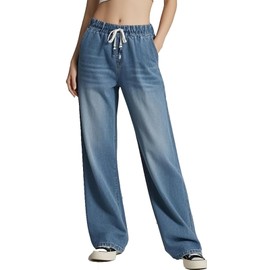 SperLucky Jeans for Women High Waisted Straight Leg Stretchy Jeans Loose Wide Leg Denim Pants