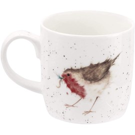 Royal Worcester Wrendale Designs Mug - Garden Friend Robin, 11 oz