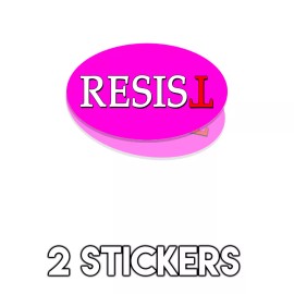 Resist PINK Oval - Anti Trump Bumper Sticker Decal Not My President - 2 Pack DND