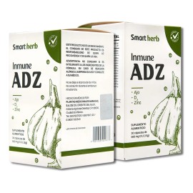 Inmune ADZ, Pack 2 Piezas (30 Cpsulas cu), Suplemento Alimenticio con Ajo, Vitamina D3 y Zinc para Fortalecer el Sistema Inmunolgico, SMART HERB      