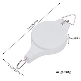 2 Pack Plant Pulley Retractable Hanger, Easy Reach Plant Pulley Adjustable Height Wheel for Hanging Plants Heavy Duty, Indoor Outdoor Plant Hanger for Garden Baskets Pots & Birds Feeder - White