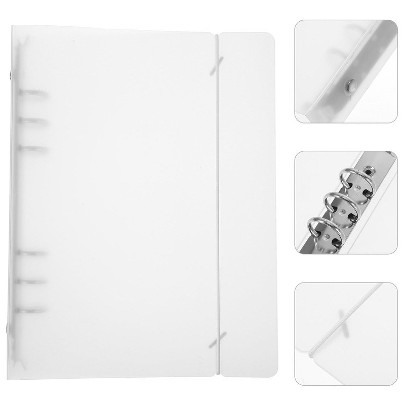 FOMIYES PP Frosted Translucent A5-6 Ring Binder Set of 2