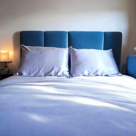 Millie & Boo Organic Silk Mulberry Pillowcase 6A Grade Light Blue 50 x 75cm, Zipper Closure, 22 Momme, silk pillowcase with Gift Box, luxury Silk Pillowcases for Hair and Skin for Women