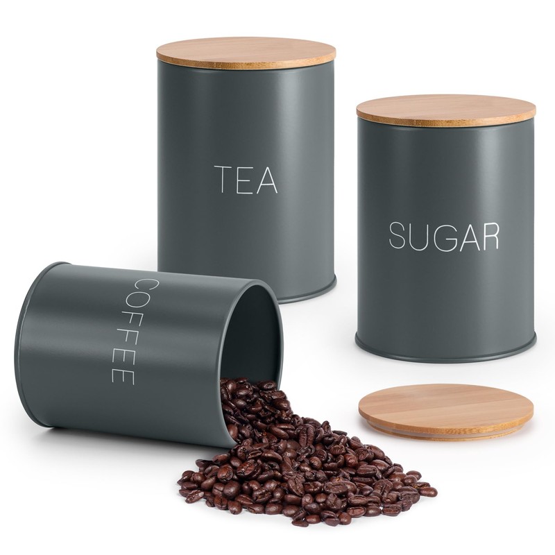 EHC Tea Sugar Coffee Canisters, Tea Sugar Coffee Containers Set