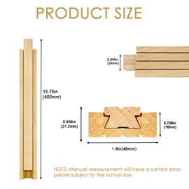 Wood Drawer Slides Classic Guide Center Mount Track 15.7 Inchs, Wooden Undermount Drawer Glides Bottom Rails Replacement Kit(L002-16In)