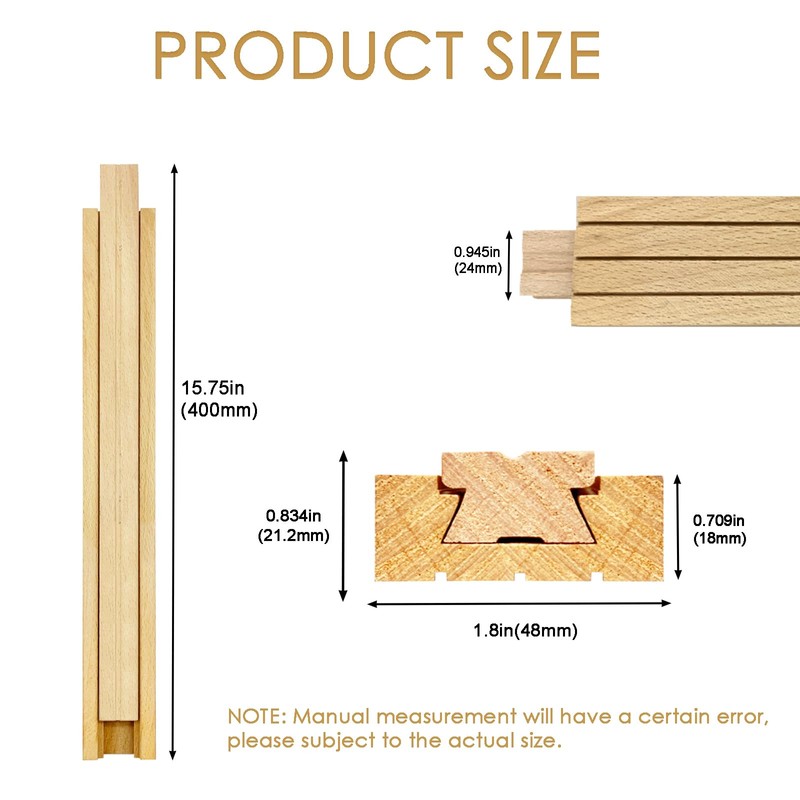 Wood Drawer Slides Classic Guide Center Mount Track 15.7 Inchs,