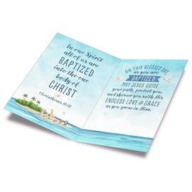 Prime Greetings Baptism Card, Made in America, Eco-Friendly, Thick Card Stock with Premium Envelope 5in x 7.75in, Packaged in Protective Mailer