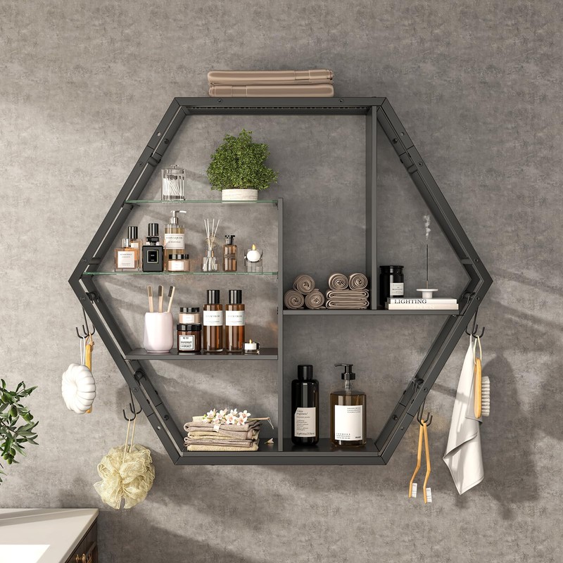 Saudism Floating Shelves with Lights, Led Shelves for Wall, Gaming