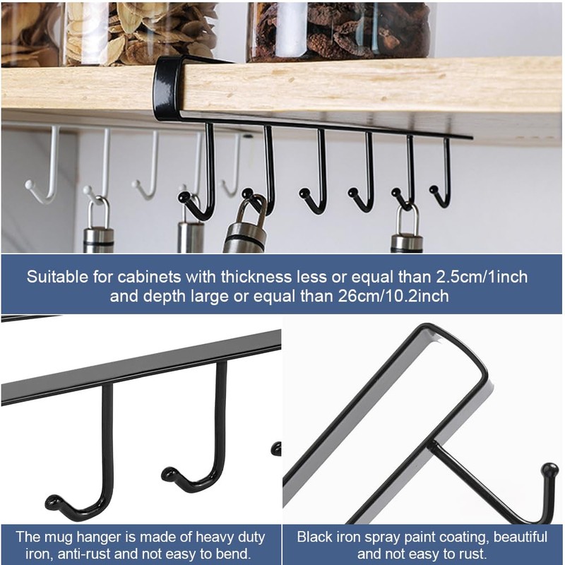 YAANBUNB Vertical Door Hook, Pack of 2 Cup Holders, Cups,