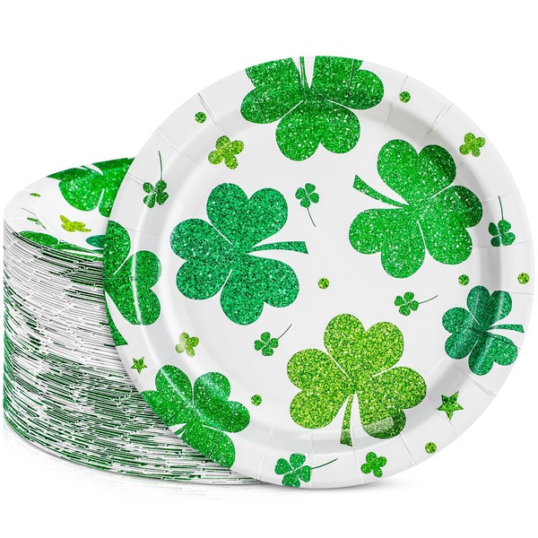 Sunnychicc Sunnychicc 100 Pcs St. Patrick's Day Paper Plates 7
