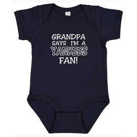 My Dad/Grandpa Says I'm a Yankees Fan Cute Baby Bodysuit/Toddler Tee Shirt (Grandpa - Onesie, Newborn)