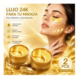 2pcs Parches Hydrogel Contorno Ojos Acido Antiarrugas De Oro,Parches Reduce Bolsas De Ojos 24k Antiarrugas Hidratante,Parches Hydrogel Contorno Ojos