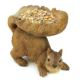 Gifts & Decor Woodland Brown Squirrel Outdoor Birdfeeder