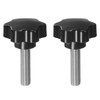 sourcing map 2pcs Star Knobs M12 x 45mm 304 Stainless