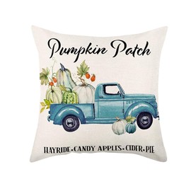 Rifuli Kissenbezug Thanksgiving Truck Car Big and Text Happy Holidays Dekorativer Leinen-Kissenbezug Home Decor Square 18x18 Inch Pillowcase Kissenbezug 40 80 (A, One Size)