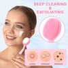 Pndeyo 2pcs Silicone Face Cleaning Brushes, Skin-Friendly Manual Facial Exfoliator