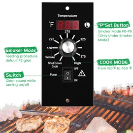 Control Panel Replacement for Traeger BAC236 Controller Digital Elite Thermostat BAC365 Wood Pellet Smoker with 7" RTD Temperature Probe Sensor BAC194 Grill Accessories