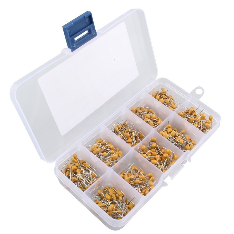 HALJIA 500pcs 10 Values 0.1uF-10uF Multilayer Monolithic Ceramic Electrolytic Capacitor