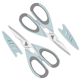 Buspoll Left-Handed Multifunctional Kitchen Shears: Heavy-Duty Stainless Steel Scissors for Meat, Poultry & Food Prep