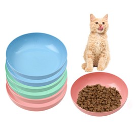 6 Pcs Food Bowls, 5.5" Whisker Fatigue Cat Dishes, Shallow Kitten Feeding Bowl for Food and Water, Kittens and Short Legged Cat (6 Pcs)