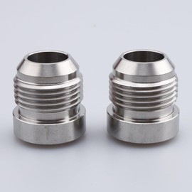 10AN Weld On Bung Stainless Steel Male Flare Weldable Fuel Tank Fitting AN10 JIC-10 AN (7/8-14) Thread Hose Adapter Connector, Pack of 2