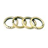 Bobeey 4pcs Round Carabiner Metal Key Ring, Spring Snap Hooks