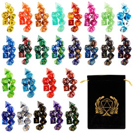 Coyeekn Polyhedral Dice Set, 25 x 7 (175 Pieces) Double Colours Polyhedral Dice DND Dice for Dungeons and Dragons Table Role Playing Dice D4 D8 D10 D12 D20